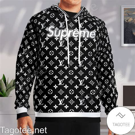 louis vuitton supreme hoodie black|supreme shirt Louis Vuitton price.